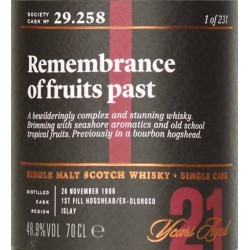 Laphroaig 1996 SWMS 29.258 21 Year old Remembrance of fruits past