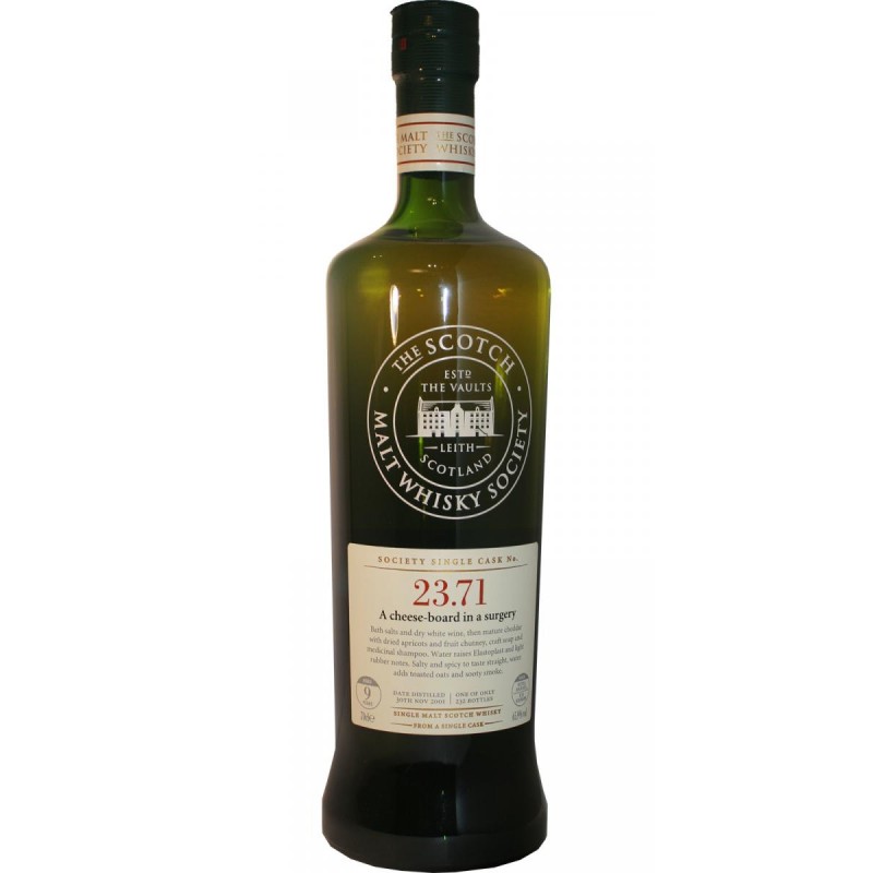 Bruichladdich SMWS 23.71 2001 9 year old, a cheese-board in a surgery