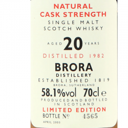 Brora 1982 20 Year old Rare Malts