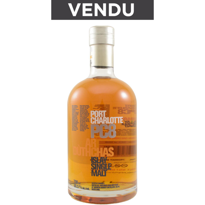 Bruichladdich Port Charlotte PC 8 -  8 Year old Ar Dùthchas - with a free 2 cl sample